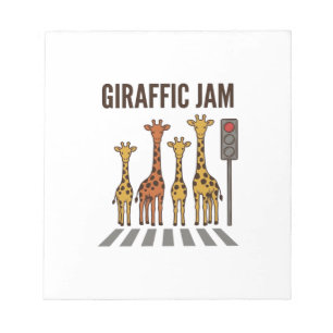Giraffic Jam Grappige Giraffe Overstekend Vintage Notitieblok