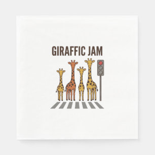 Giraffic Jam Grappige Giraffe Overstekend Vintage Servet
