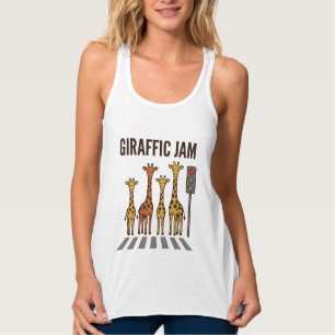 Giraffic Jam Grappige Giraffe Overstekend Vintage Tanktop