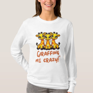 Giraffic Jam Schattigee Giraffes Cartoon Design T-shirt