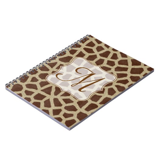 Giraffy Spot Animal Monogramme Note initiale Livre (Côté gauche)