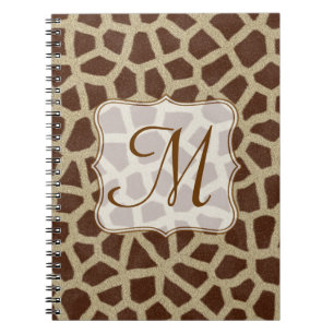 Giraffy Spot Animal Monogramme Note initiale Livre