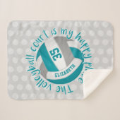 girale blauwgroen volleybalrechtbank mijn gelukkig sherpa deken (Voorkant (horizontaal))