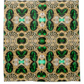 girale mode kunst deco goudgroen douchegordijn (Voorkant)