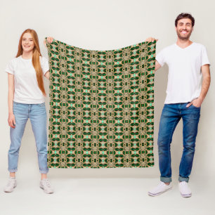 girale mode kunst deco goudgroen fleece deken
