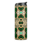 girale mode kunst deco goudgroen thermosbeker (Gedraaid links)