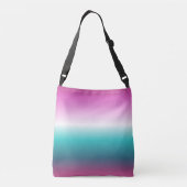 girale roze turquoise blauwgroen aqua ombre mermai crossbody tas (Achterkant)