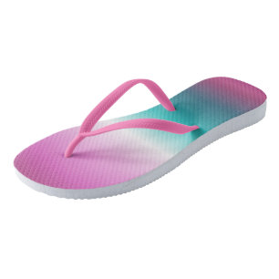 girale roze turquoise blauwgroen aqua ombre mermai teenslippers