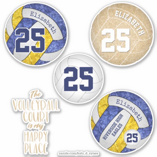 girale volleybalteamkleuren plus variëteit 5 sticker (Voorkant)