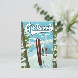 Girdwood Alaska om te skiën Briefkaart