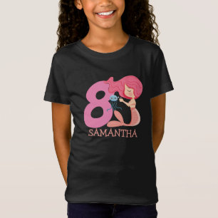 Girl 8th Birthday party mermaid T-Shirt
