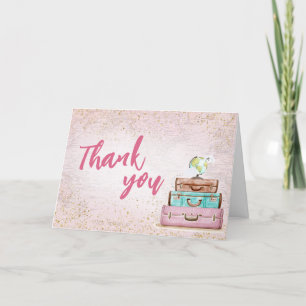 Girl Adventure begint met Baby shower Bedankkaart