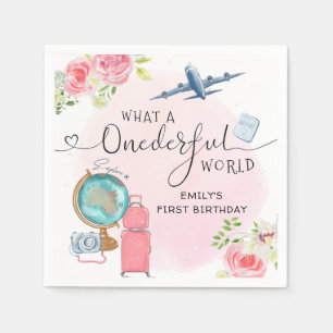 Girl Adventure ONEderful World 1st First Birthday Servet