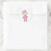 Girl Afstuderen Envelope Seals Ronde Sticker (Tas)