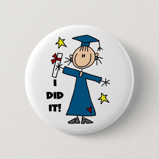 Girl Afstuderen Ronde Button 5,7 Cm (Voorkant)