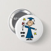 Girl Afstuderen Ronde Button 5,7 Cm (Voorkant /achterkant)