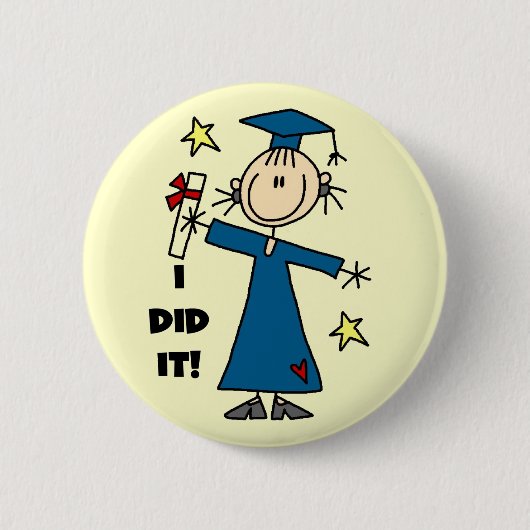 Girl Afstuderen Ronde Button 5,7 Cm (Voorkant)