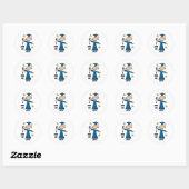 Girl Afstuderen Ronde Sticker (Vel)