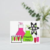 Girl All About Science Merci Carte Postale (Debout devant)