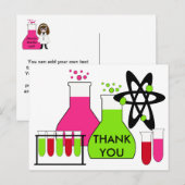Girl All About Science Merci Carte Postale (Devant / Derrière)