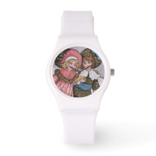 Girl and Boy Skating Horloge