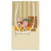 Girl and Dog Gift Bag Klein Cadeauzakje (Voorkant)