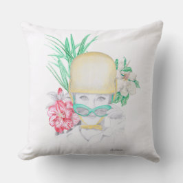 Girl and flowers kussen