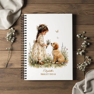Girl and Puppy Notitieboek