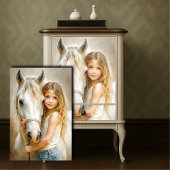 Girl and White Horse Landhuis Decoupage Tissuepapier