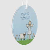 Girl Angel en Lamb, Blue, First Community Ornament (voorkant)