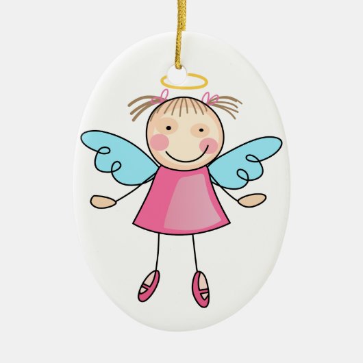 Girl Angel Keramisch Ornament (Voorkant)
