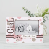 Girl Announcement-kaart Aankondiging (Staand voorkant)