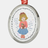 Girl Apple Teacher Metalen Ornament (Links)