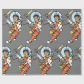 Girl Astronaut Cadeaupapier (Vlak)