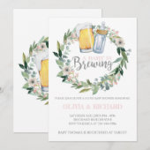 Girl Baby brasse une invitation Baby shower (Devant / Derrière)