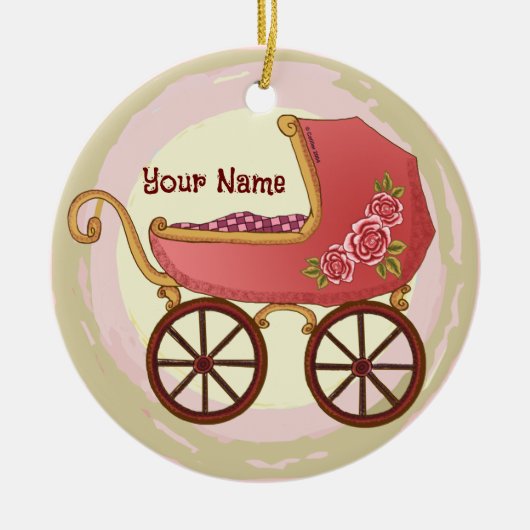 Girl Baby Buggy ornament (Voorkant)