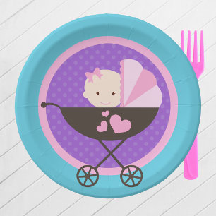 Girl Baby Doll Party Papieren Borden Papieren Bordje