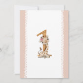 Girl Baby Giraffe 1er anniversaire Invitation (Dos)