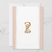 Girl Baby Giraffe 2e Invitation anniversaire (Dos)