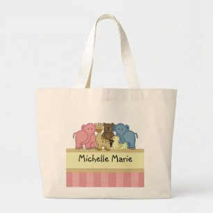 Girl Baby of Toddler Personalized Travel Canvas ta Grote Tote Bag