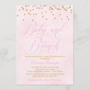 Girl Baby shower Brunch-uitnodigingen Kaart