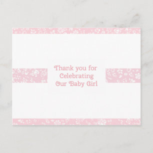 Girl Baby shower Dank je Briefkaart
