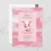 Girl Baby Shower Invitation Briefkaart (Voorkant / Achterkant)