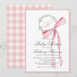 Girl Baby shower Invitation Kaart