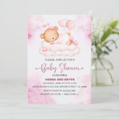 Girl Baby shower Invitation Kaart (Staand voorkant)