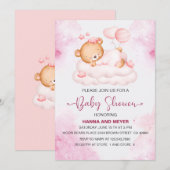 Girl Baby shower Invitation Kaart (Voorkant / Achterkant)