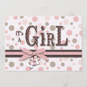 Girl Baby shower Invitation Kaart
