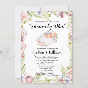 Girl Baby shower per post   Elegant Spring Floral Kaart
