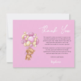 Girl Baby shower thank you Feestdagenkaart