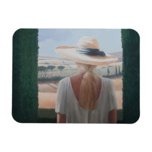 Girl back uitzicht Toscane 2012 Magneet